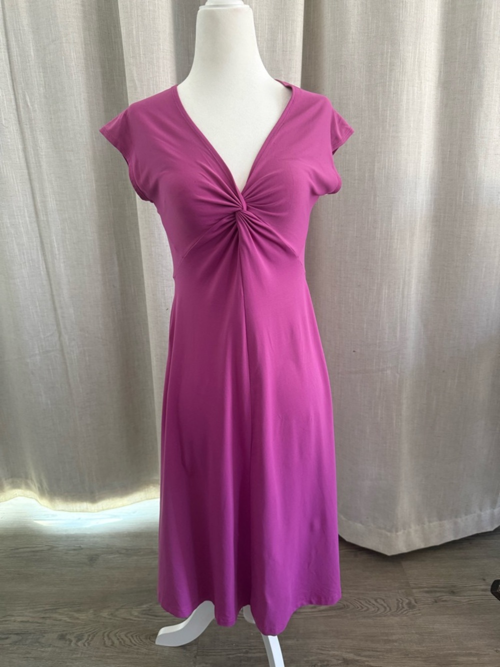 Patagonia Pink Twist Front Dress Small | Organic Cotton Casual Travel Dress